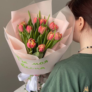 Букет из 11 пионовидных тюльпанов фото 2