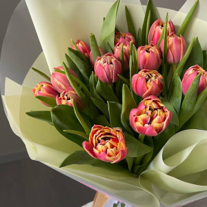 Букет из 15 пионовидных тюльпанов фото 3