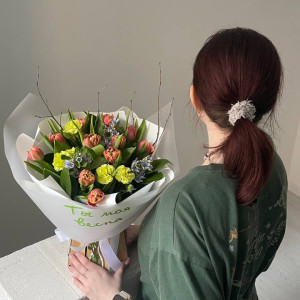 Букет с тюльпанами Ты моя весна фото 2