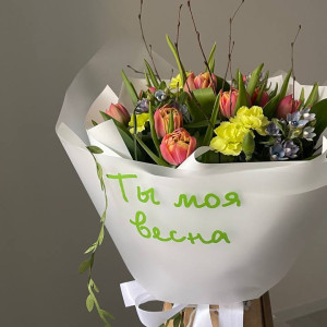 Букет с тюльпанами Ты моя весна фото 3