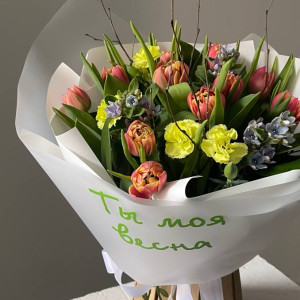 Букет с тюльпанами Ты моя весна фото 4