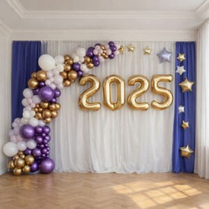 Фотозона Фиолетово-золотая