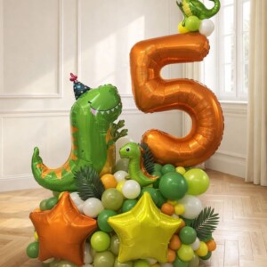Композиция из шаров Динозаврики поздравляют