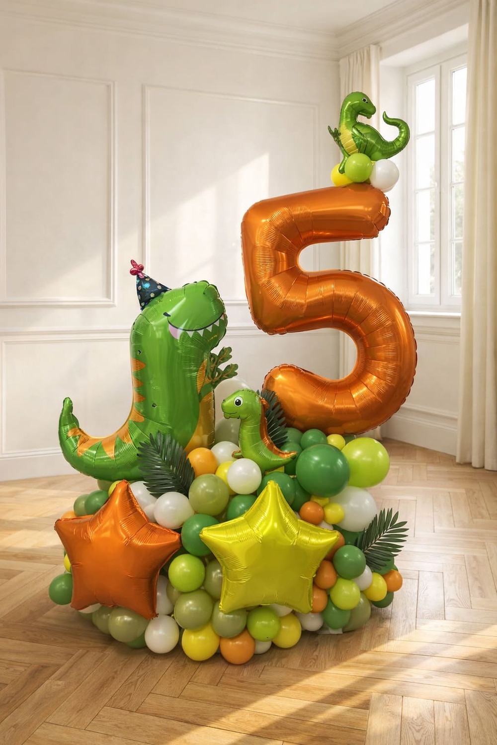 Композиция из шаров Динозаврики поздравляют Композиция из шаров Динозаврики поздравляют