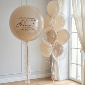 Набор шаров на выписку Бежево-воздушный