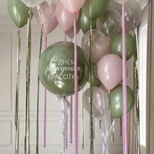 Набор шаров Оливково-розовый