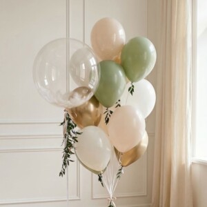 Набор шаров С ветками зелени