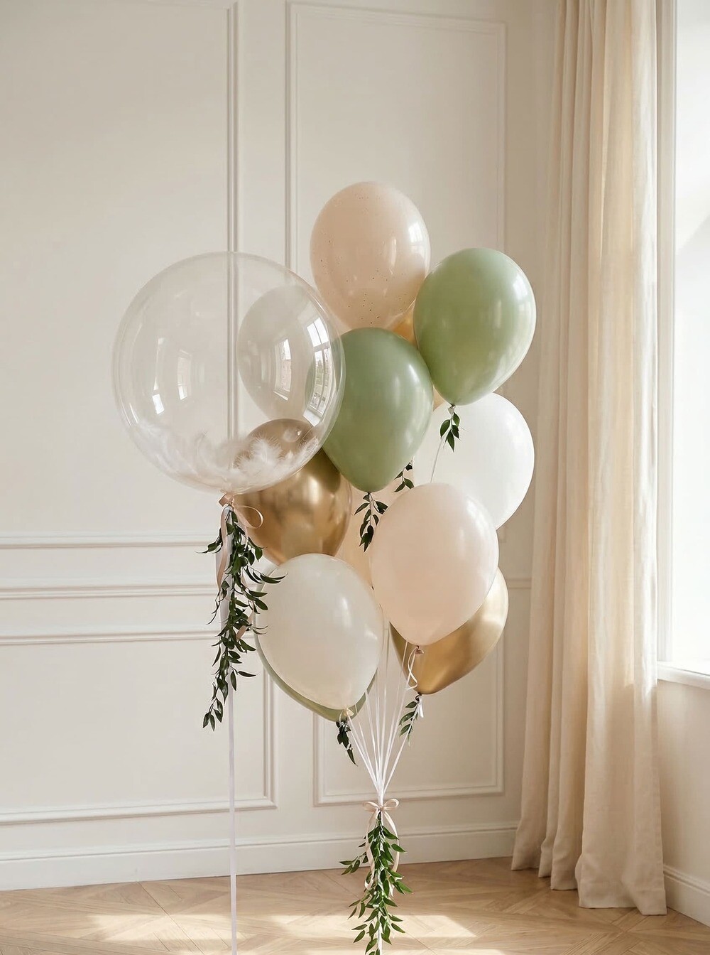 Набор шаров С ветками зелени Набор шаров С ветками зелени