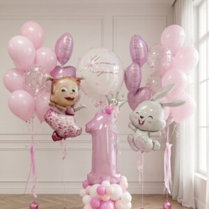 Набор шаров "Маша с зайчиком"